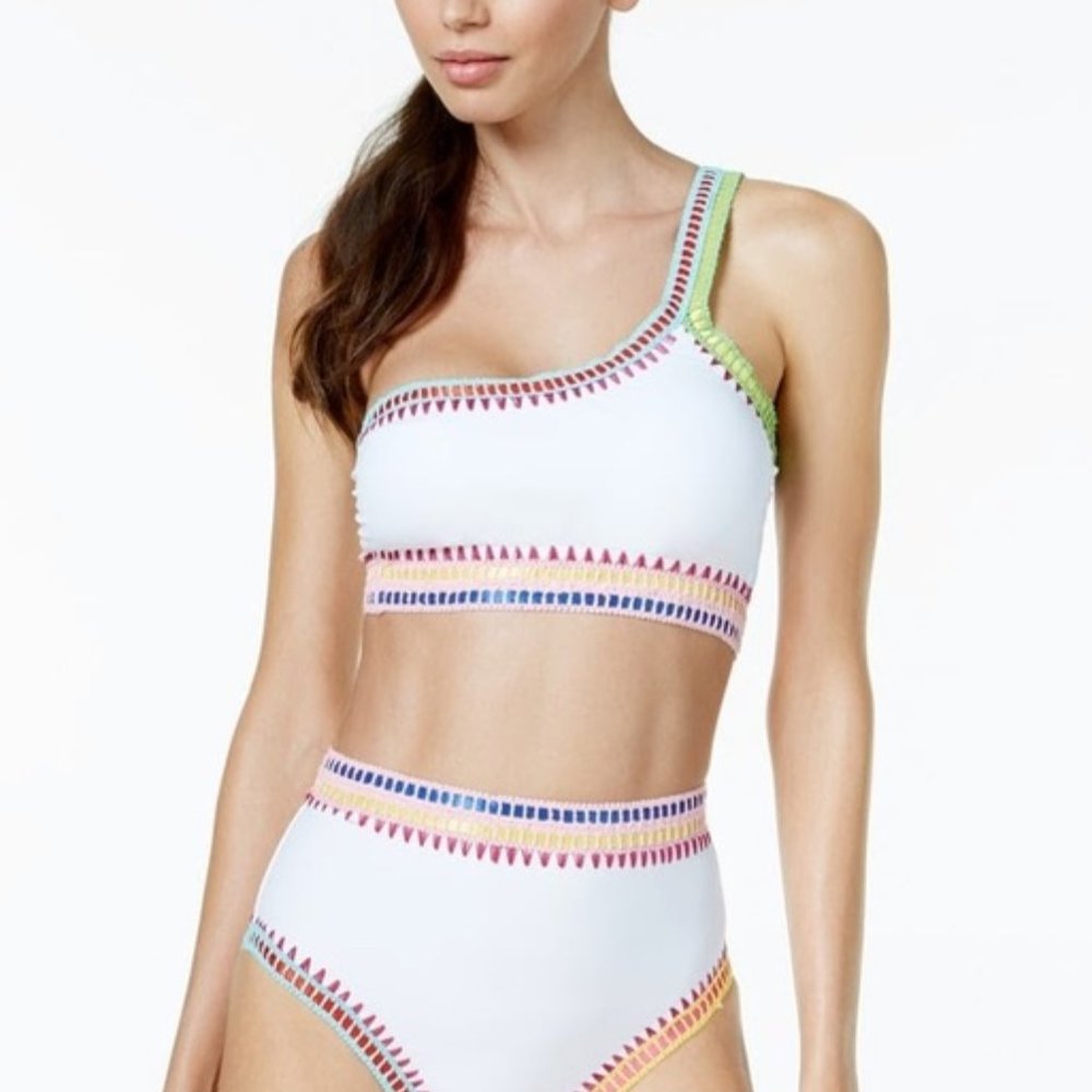 Bar iii Asymmetric One Shoulder Bikini Swim Suit